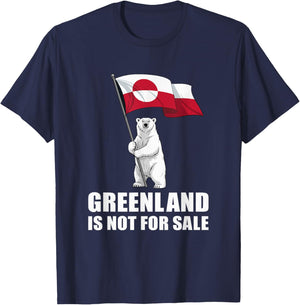 Greenland Not For Sale Greenland Flag Bear Greenland Greenlanders T-Shirt - T-Shirt | Navy