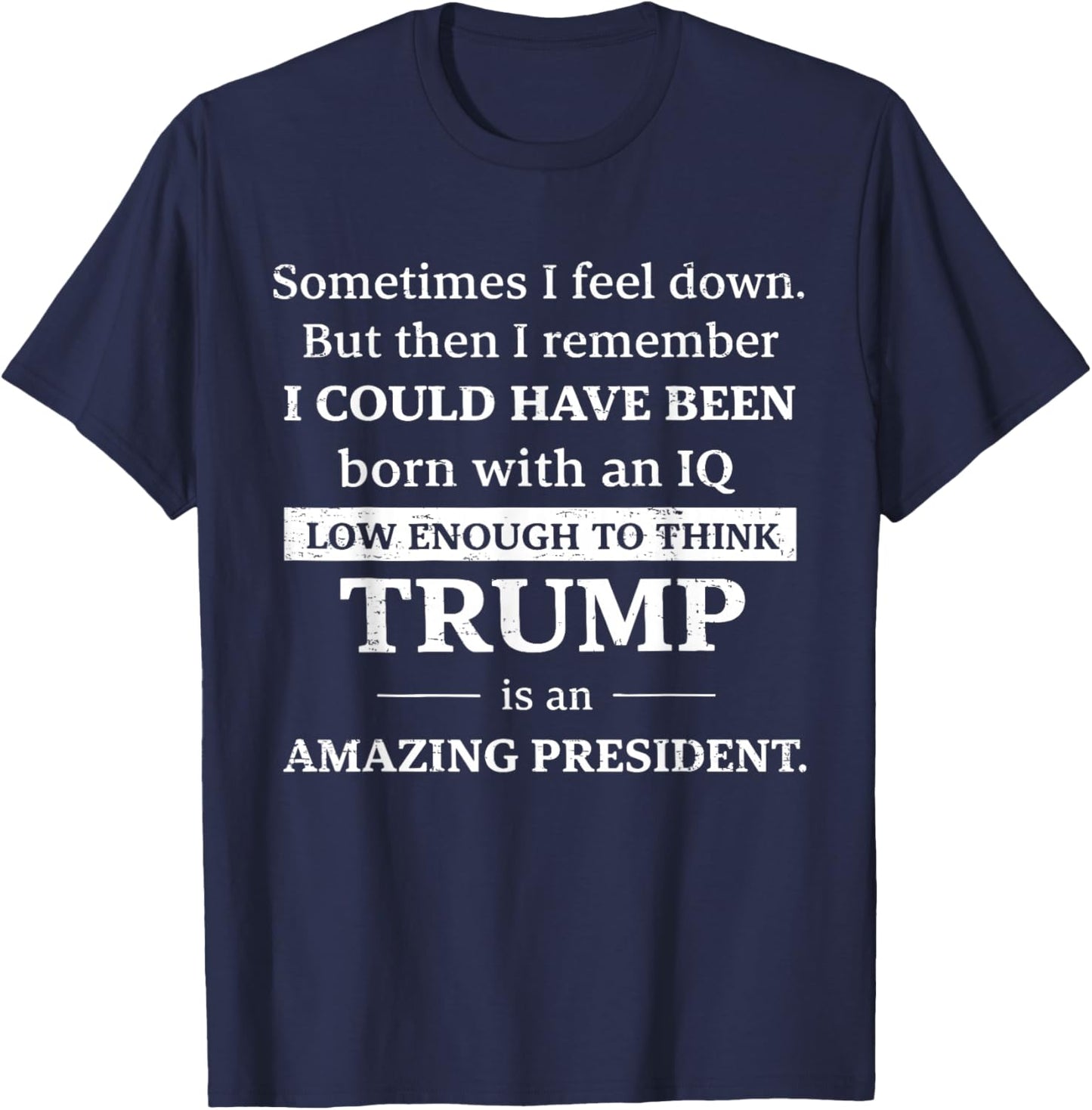 Retro Political Sometimes I Feel Down But Then I Remember T-Shirt - T-Shirt | Navy