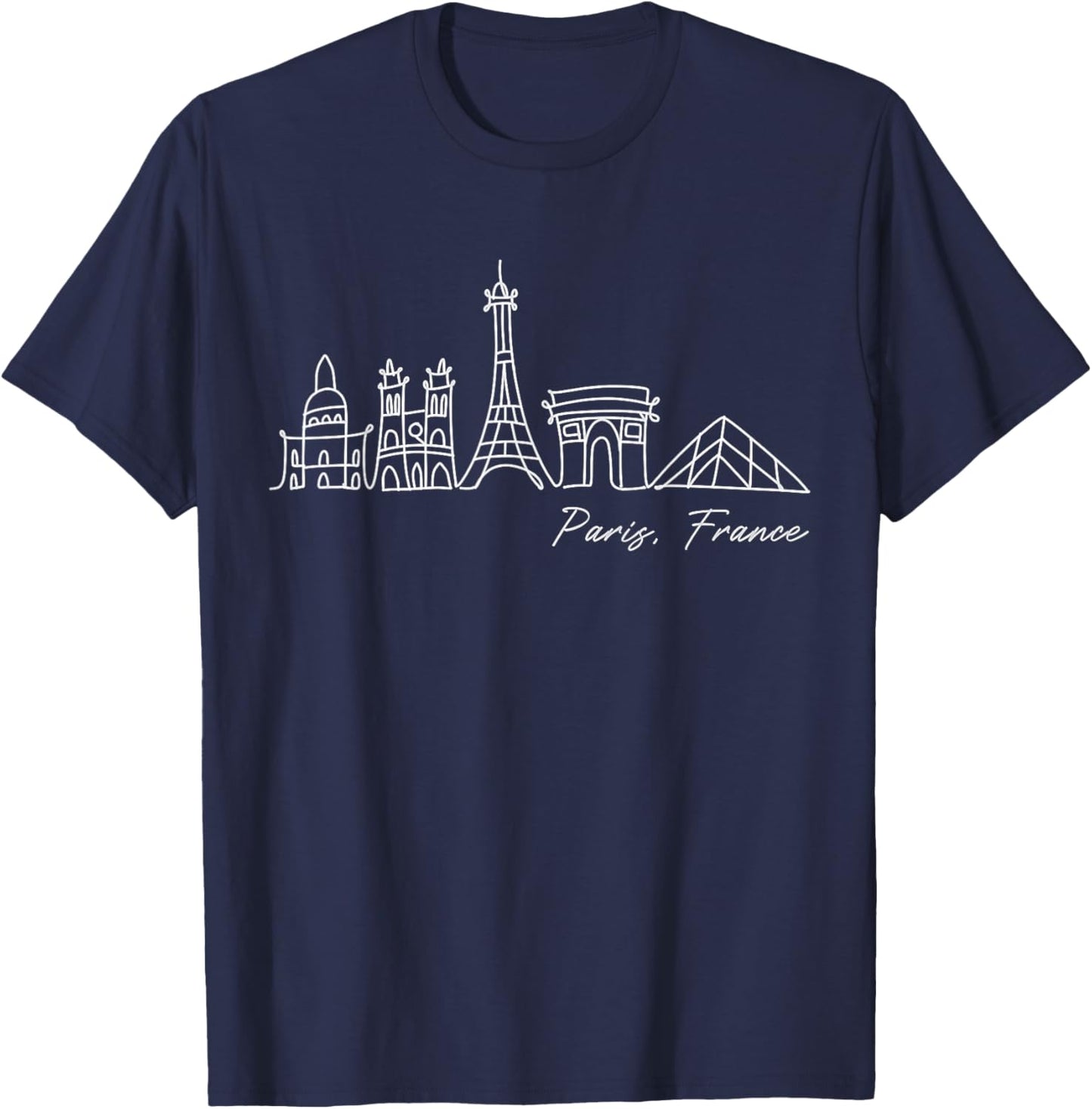 Signature Paris City Skyline Eiffel Tower Souvenir France T-Shirt - T-Shirt | Navy