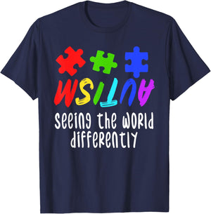 Autism Awareness Support Month Puzzle Gift | & T-Shirt - T-Shirt | Navy