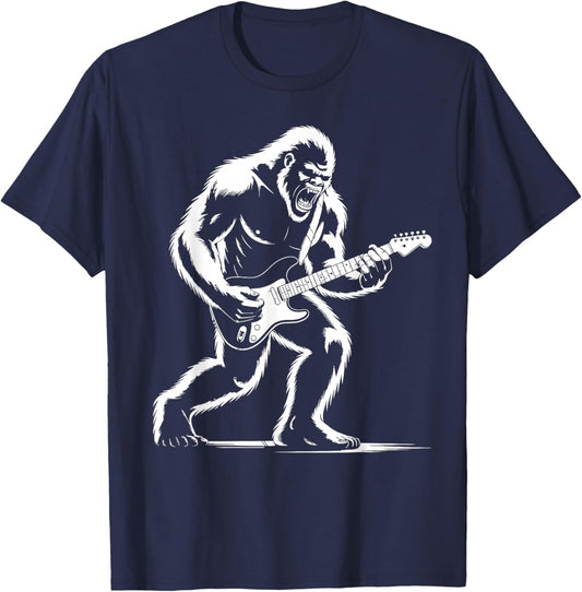 Bigfoot Rock Tongue UFO Selfie Sasquatch Rocker Boy Men Kids T-Shirt - T-Shirt | Navy