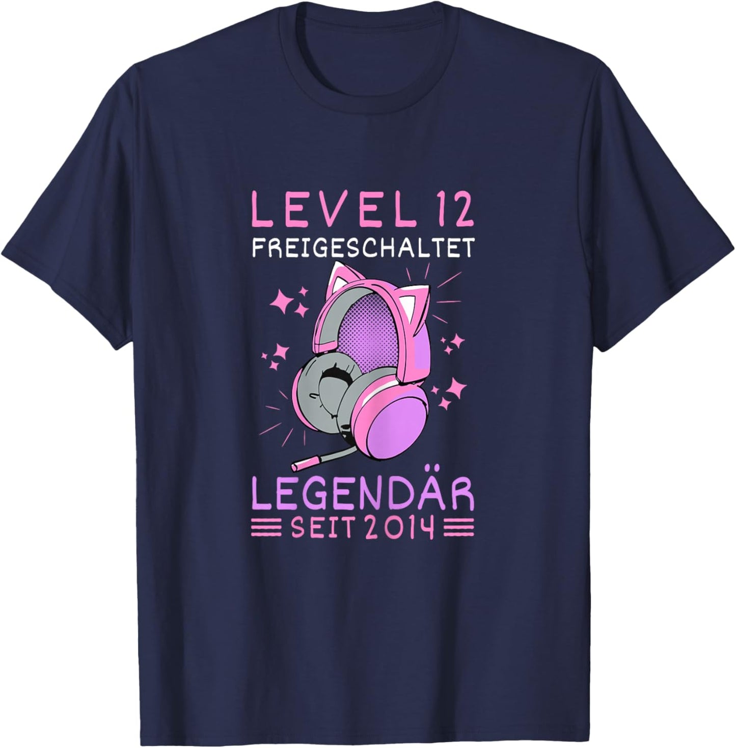 12th Birthday Girl Gamer Girl 2014 Birthday Level 12 T-Shirt - T-Shirt | Navy