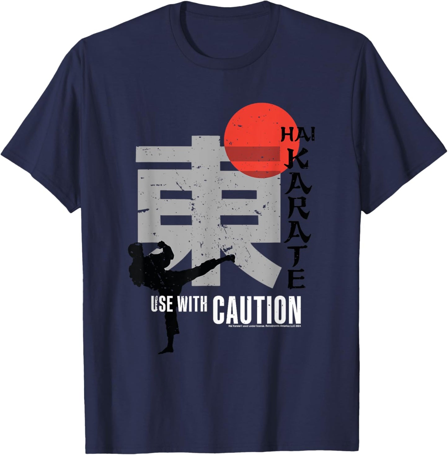 Hai Karate Use With Caution Retro Aftershave T-Shirt - T-Shirt | Navy