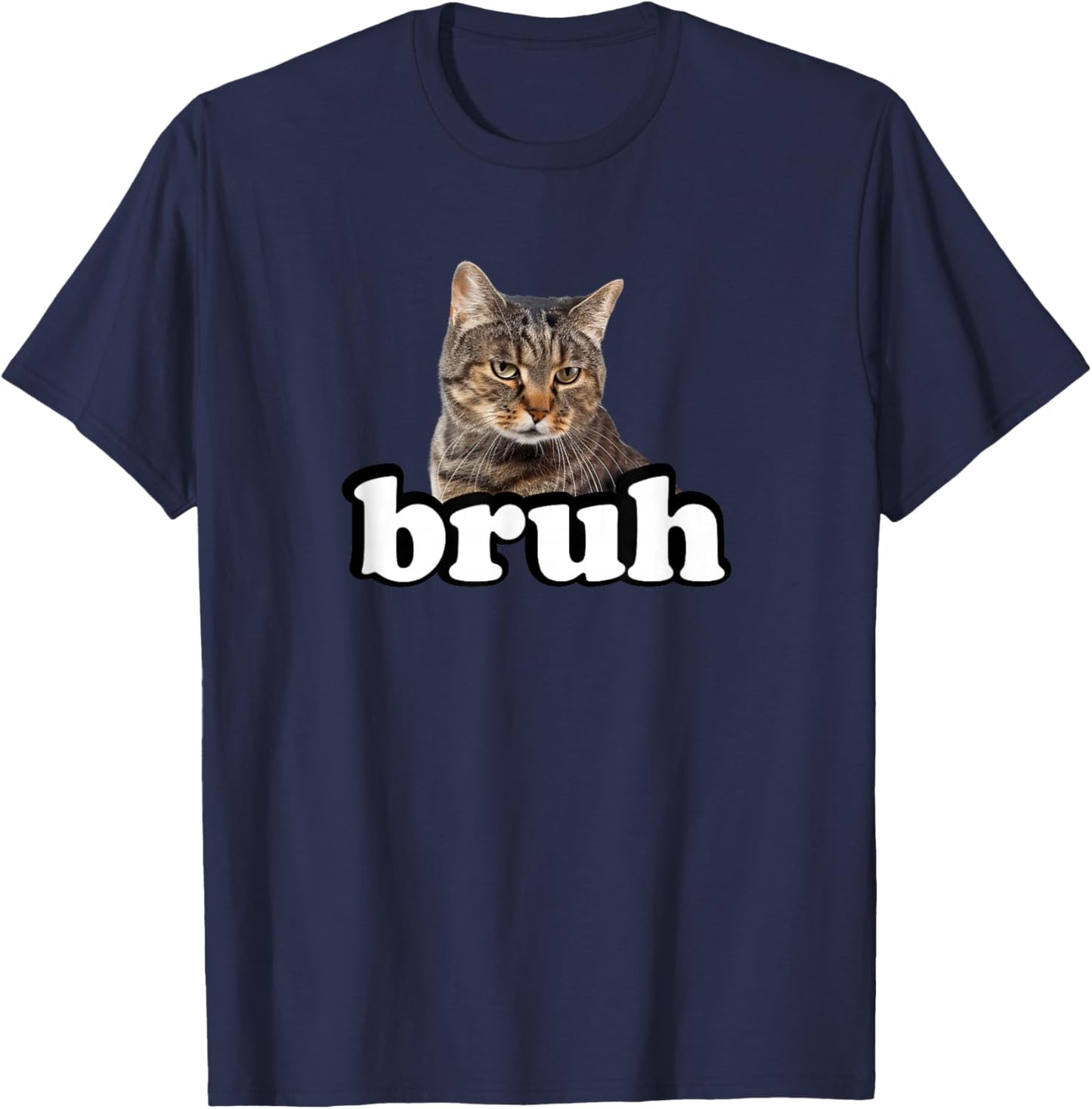 Bruh Bro Kids Brown Tabby Cat Lover T-Shirt - T-Shirt | Navy