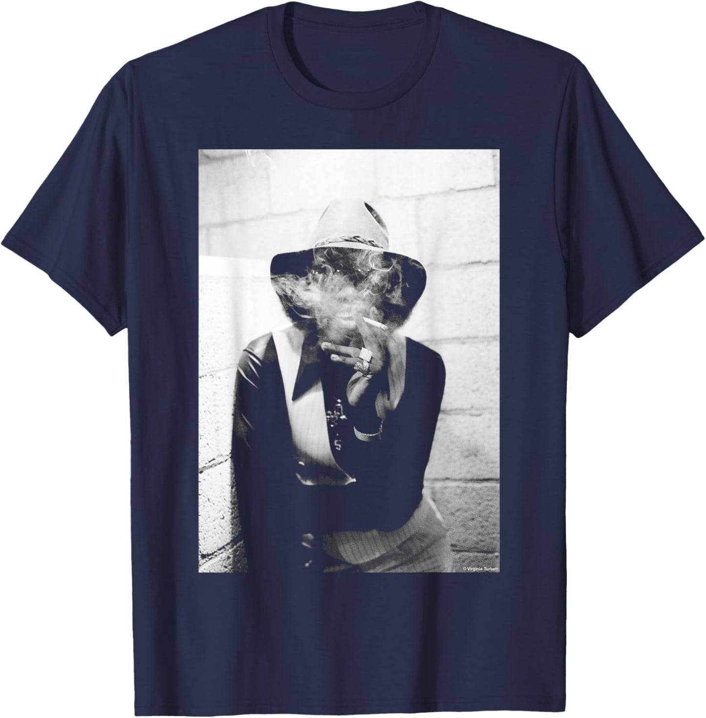 Johnny Guitar Watson 1980 By Virginia Turbett T-Shirt - T-Shirt | Navy