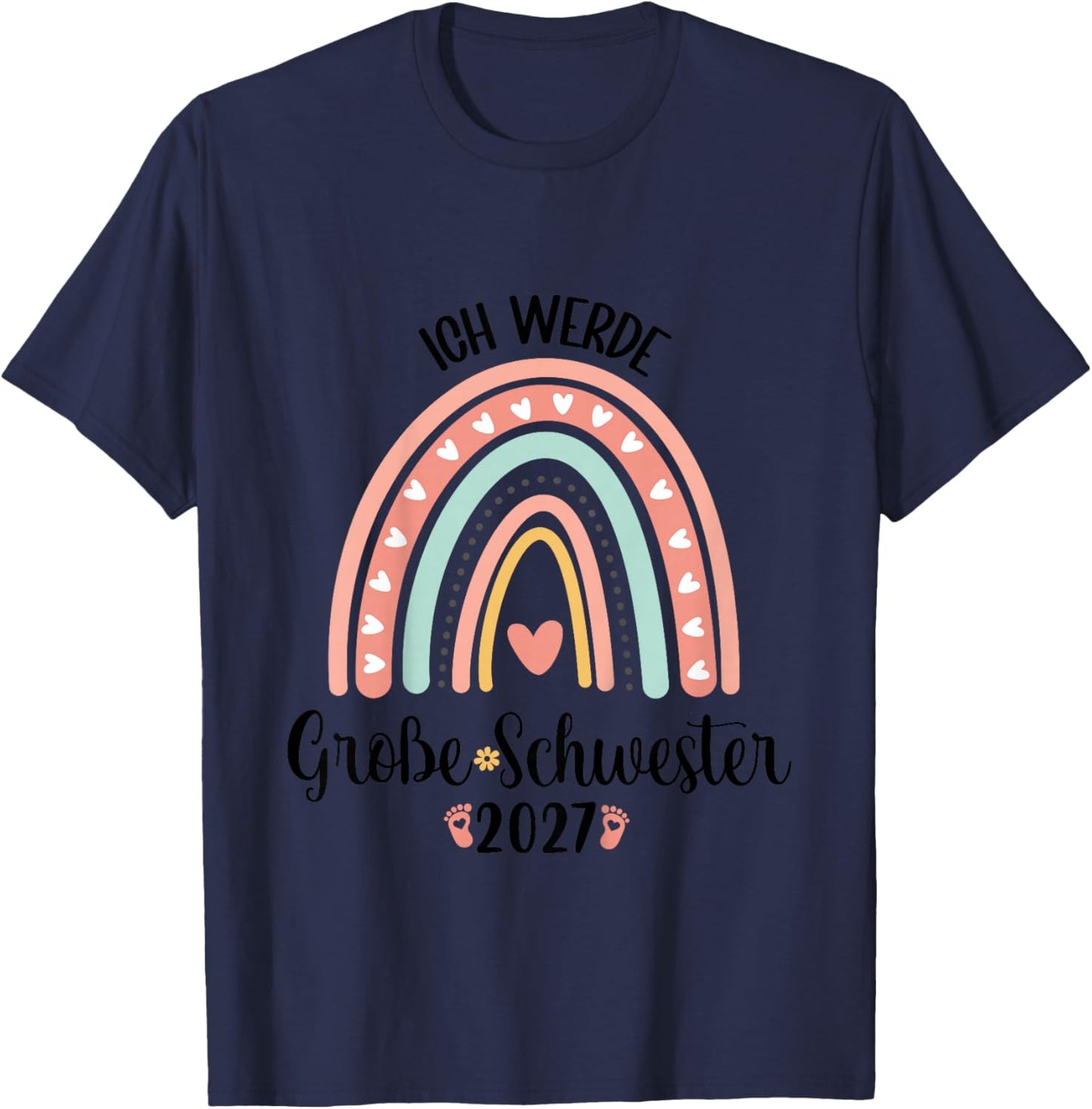 Kinder Ich Werde Große Schwester 2027 Große Schwester Cute T-Shirt - T-Shirt | Navy