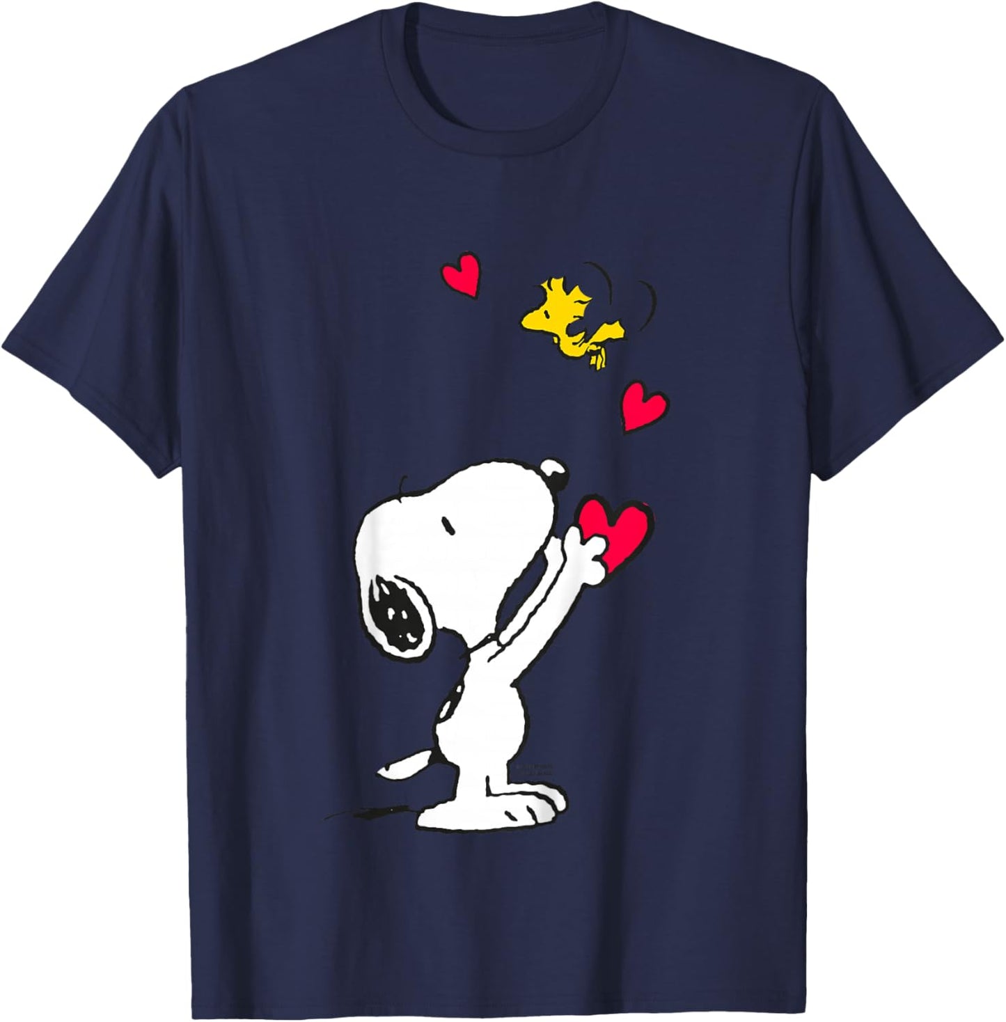 Peanuts Snoopy Woodstock Friends Pose Velentines Cœur rétro T-Shirt - T-Shirt | Navy