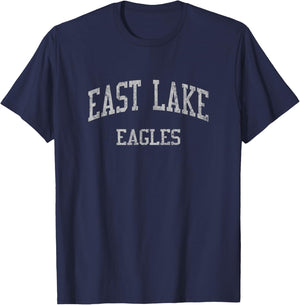 East Lake High School HS Tarpon Springs FL Vintage Sports T-Shirt - T-Shirt | Navy