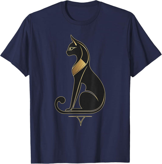 Egyptian Cat Egyptian Ancient Egypt Elegant Cat T-Shirt - T-Shirt | Navy
