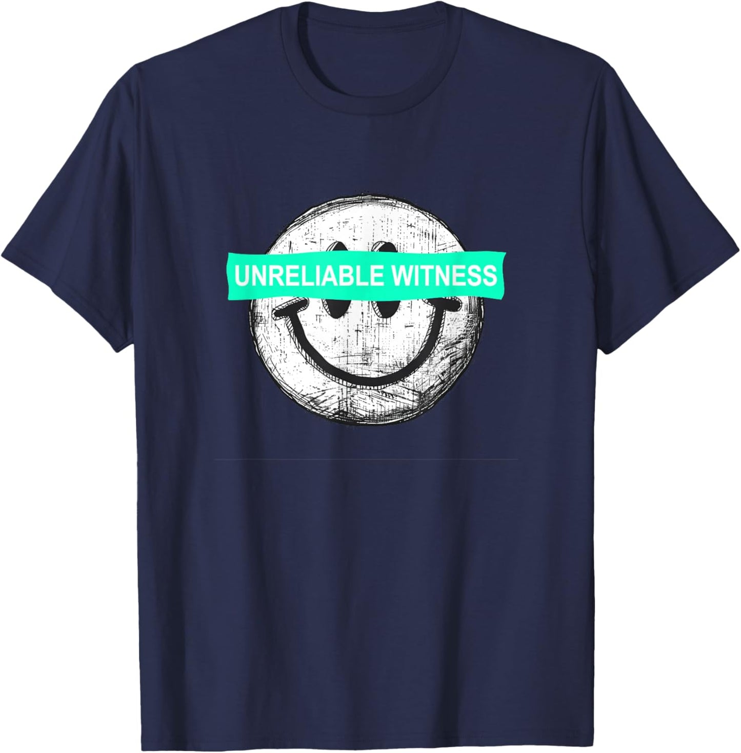 Light Teal Aqua Color Unreliable Witness Light Teal Aqua T-Shirt - T-Shirt | Navy
