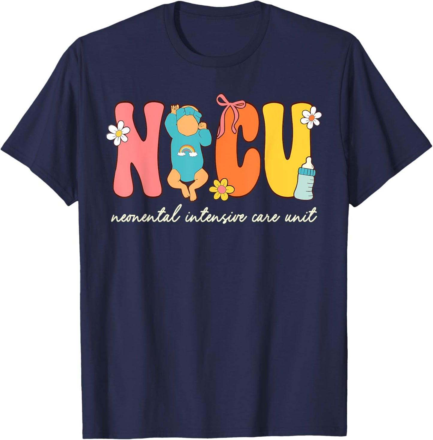 Nicu Nurse Neonatal Intensive Care Unit Groovy Nurse Life T-Shirt - T-Shirt | Navy