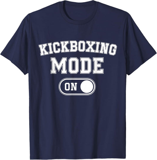Kickboxing Mode On Funny Kickboxer Gift Coach Trainer T-Shirt - T-Shirt | Navy