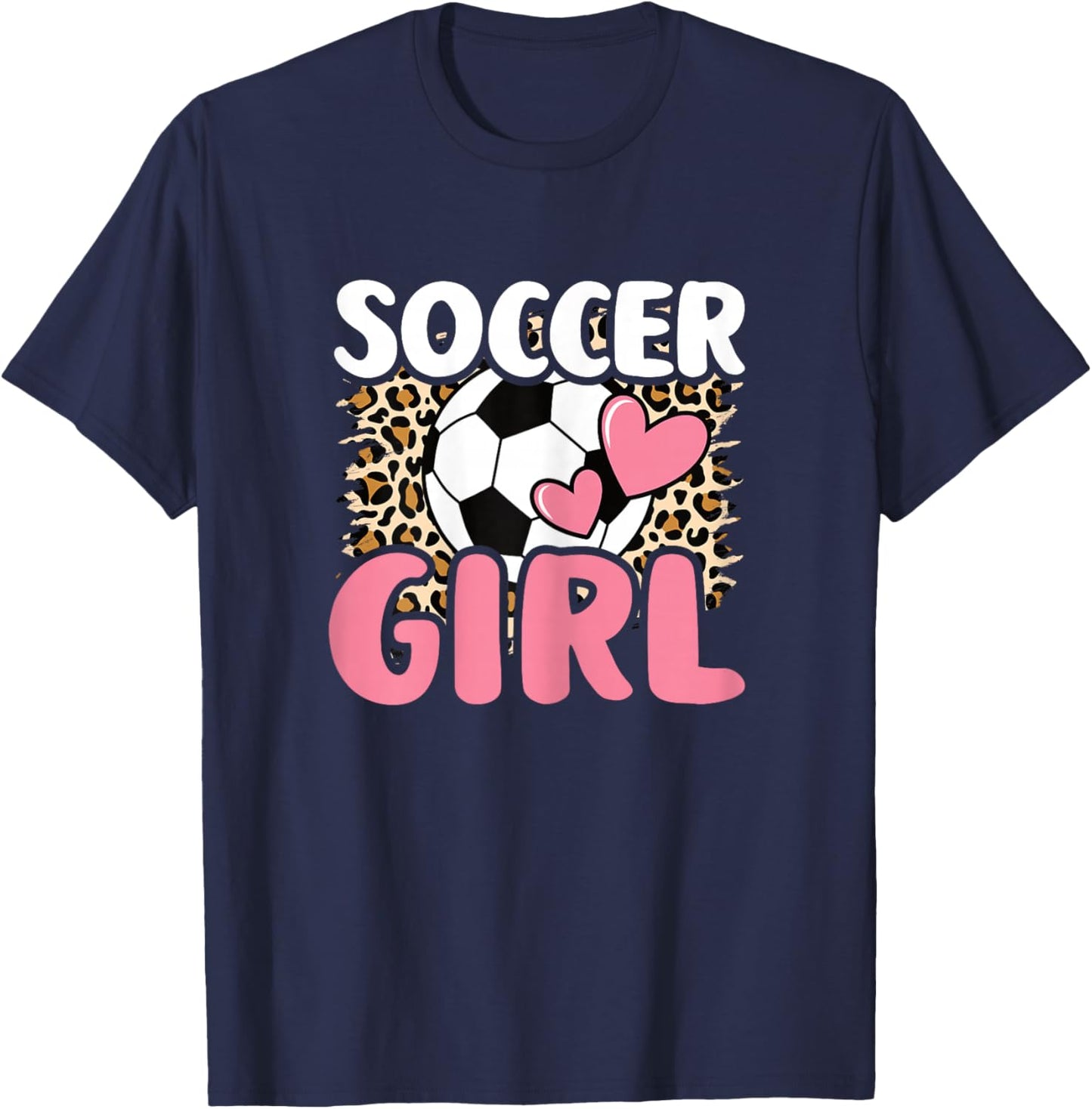 Cute Soccer Girl Soccer Player Fan Women Girls Kids T-Shirt - T-Shirt | Navy