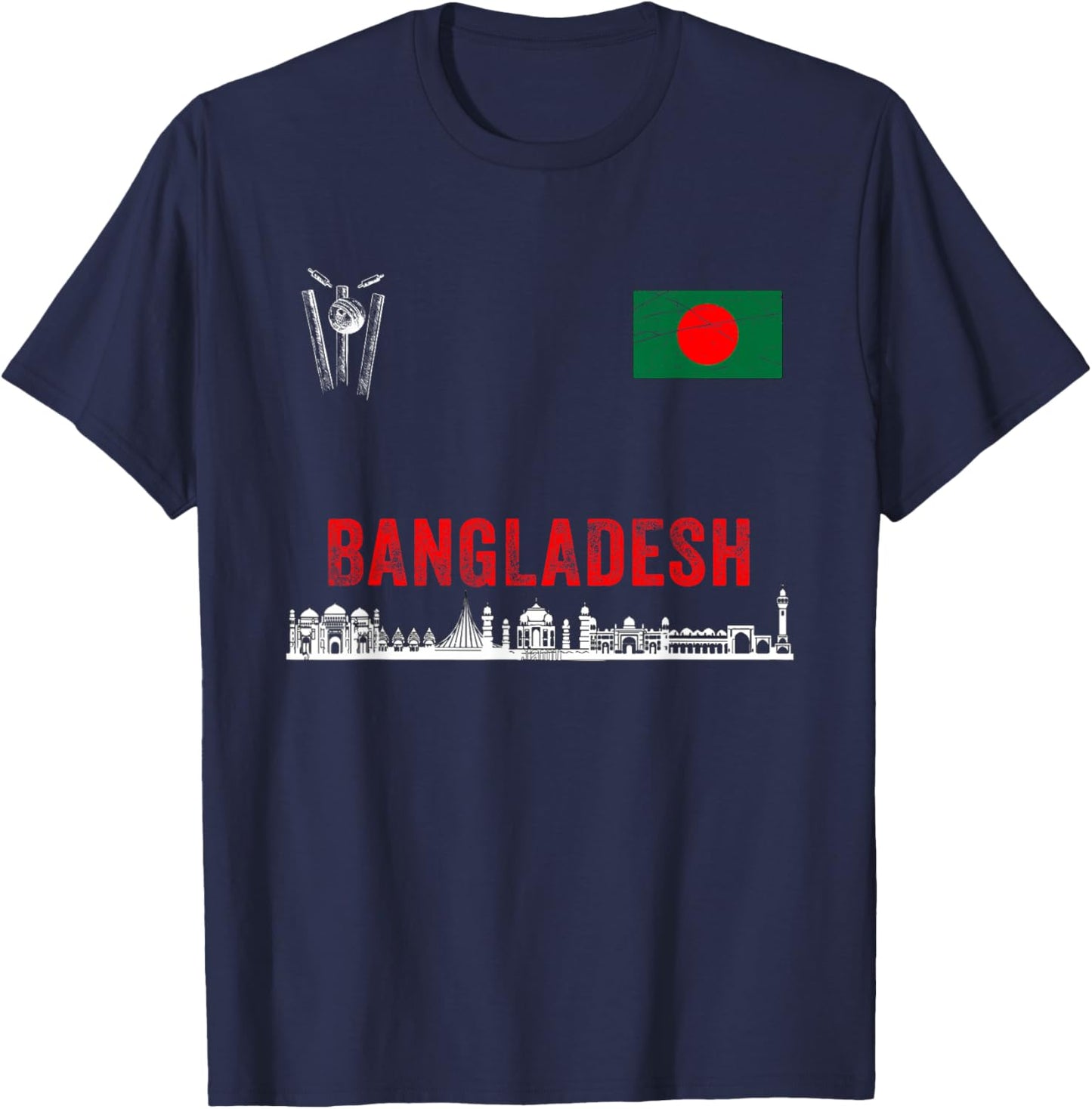 Bangladeshi Flag Cricket Fan Jersey | Bangladesh Cricket T-Shirt - T-Shirt | Navy