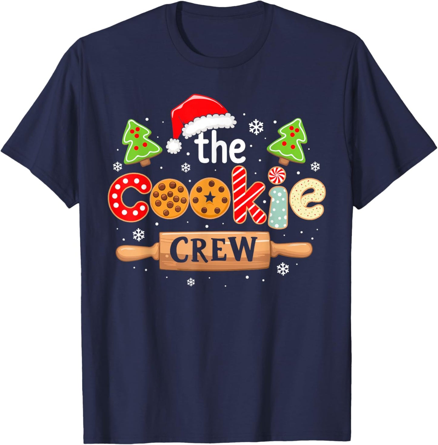 The Cookie Crew Christmas Baking Cookie Lover Kids Women T-Shirt - T-Shirt | Navy