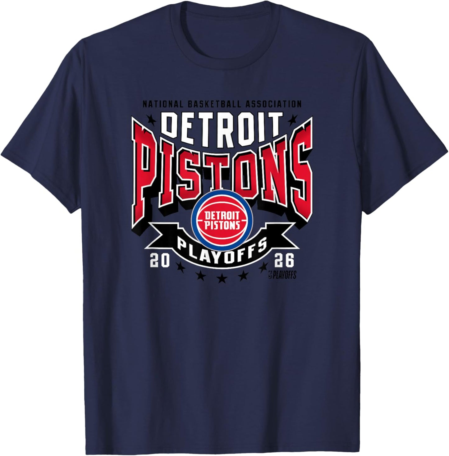 NBA Official 2026 Playoffs Detroit Pistons Next T-Shirt - T-Shirt | Navy