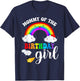 Mommy of The Birthday Girl Rainbow B-Day Matching Family T-Shirt - T-Shirt | Navy