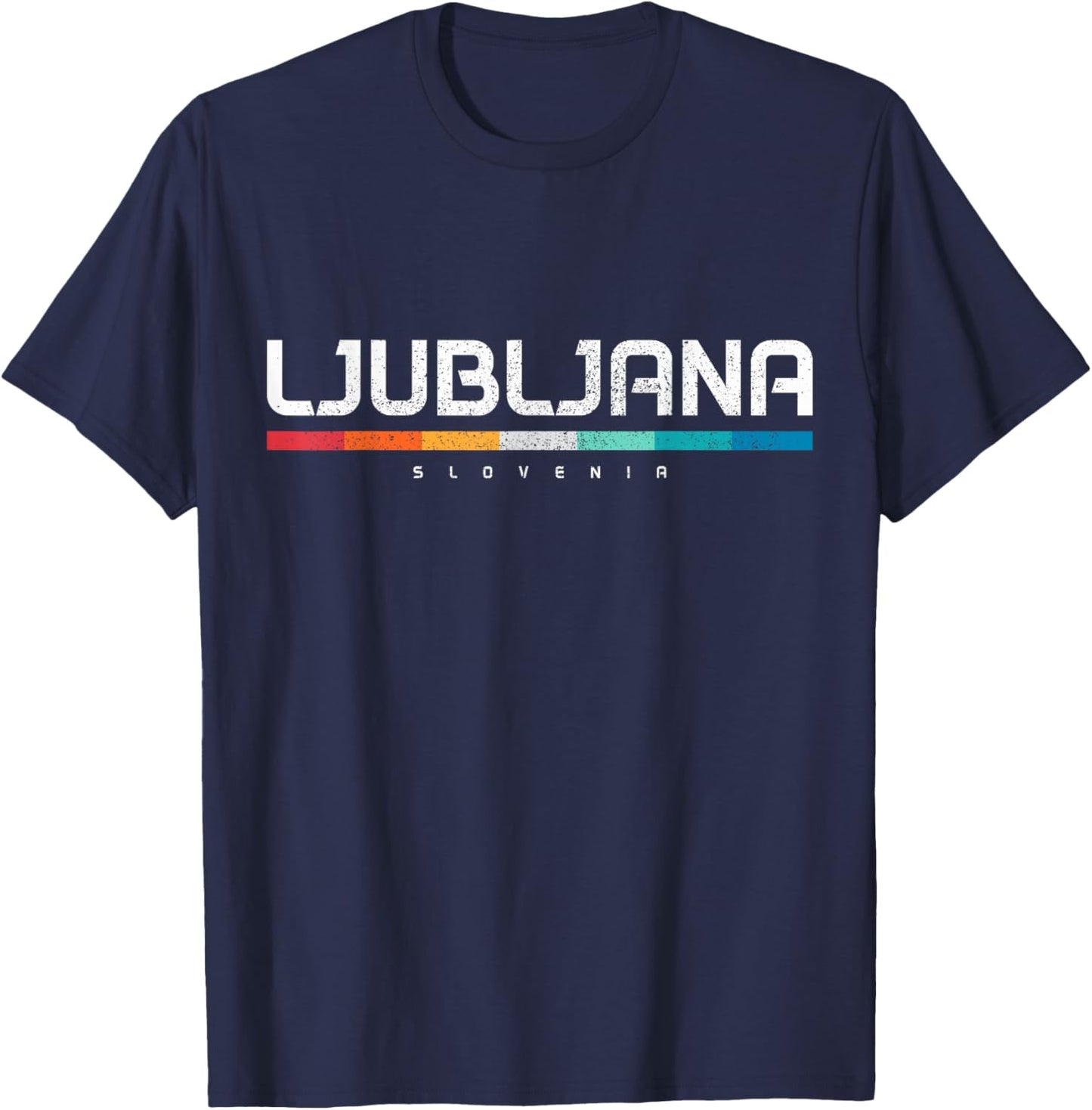 We Love Ljubljana Slovenia Vintage Retro Slovenian Souvenir T-Shirt - T-Shirt | Navy