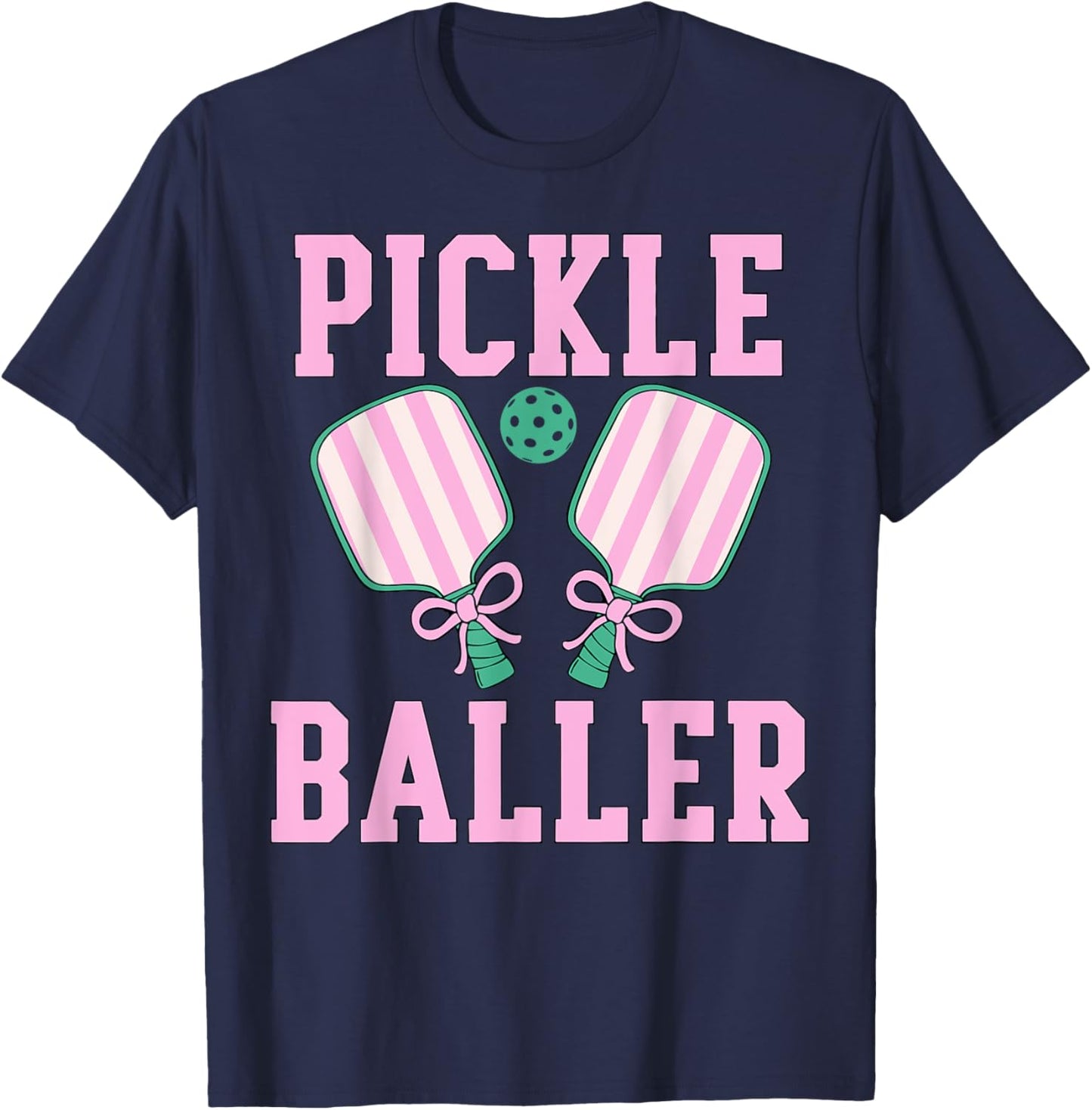 Coquette Pickle Baller Women Pickleball Lover T-Shirt - T-Shirt | Navy