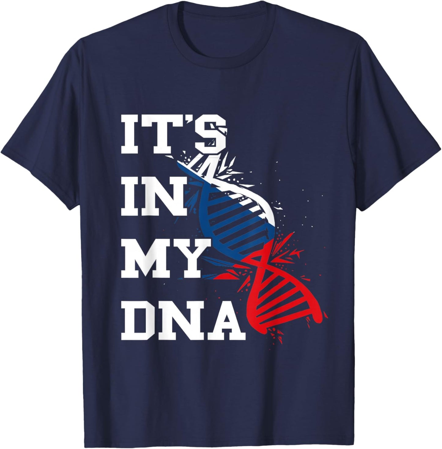 Tschechische Republik Flagge It's In My DNA Czech Flag Czech Pride T-Shirt - T-Shirt | Navy