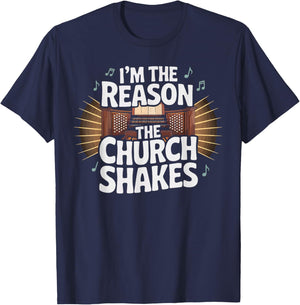 Organ Player Musical Instrument Musician Church Organist T-Shirt - T-Shirt | Navy