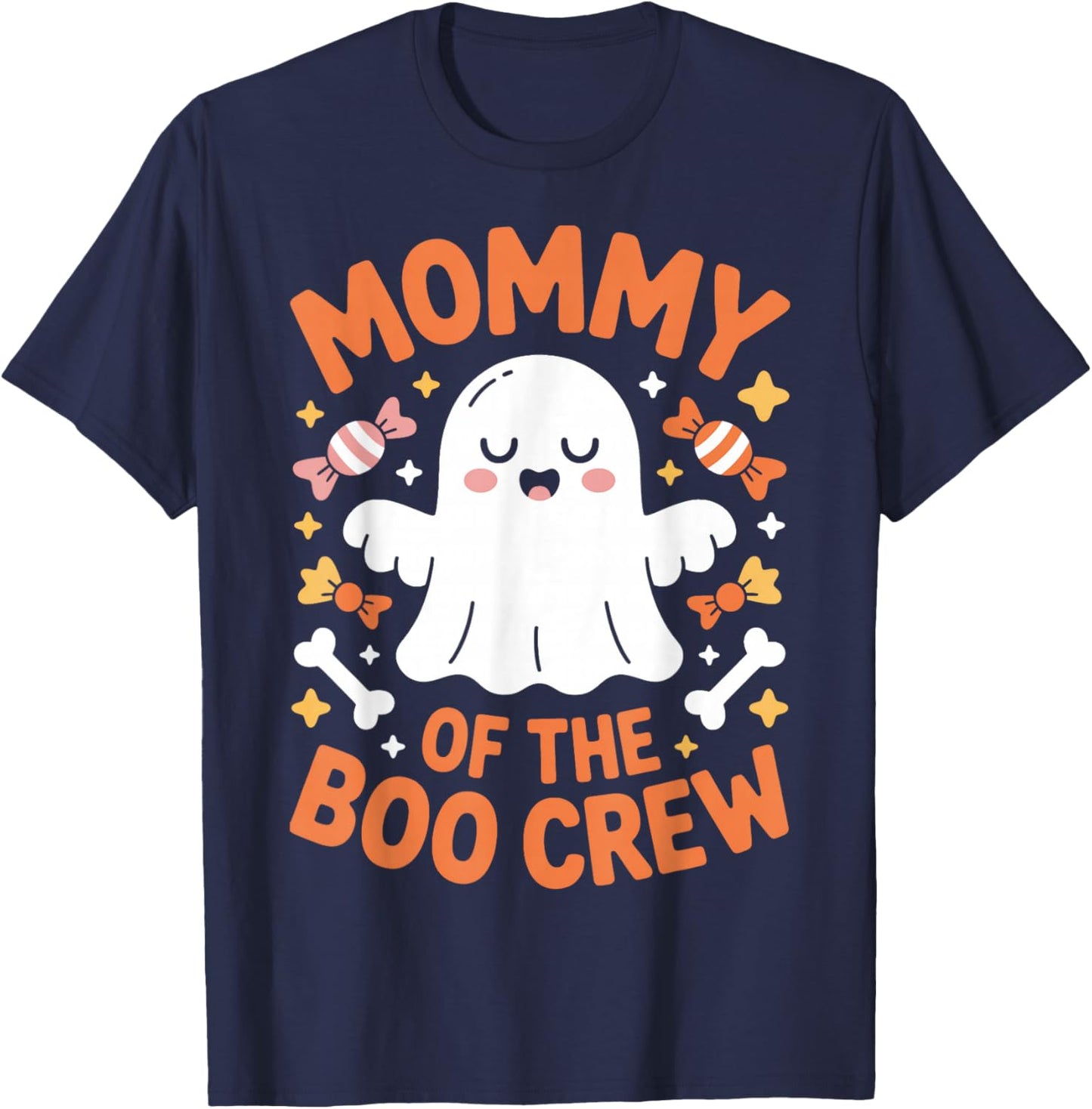 Mommy of The Boo Crew Halloween Ghost Mama Costume T-Shirt - T-Shirt | Navy