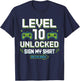 Level 10 Unlocked Sign My Shirt 10th Birthday Gamer Boy Kids T-Shirt - T-Shirt | Navy