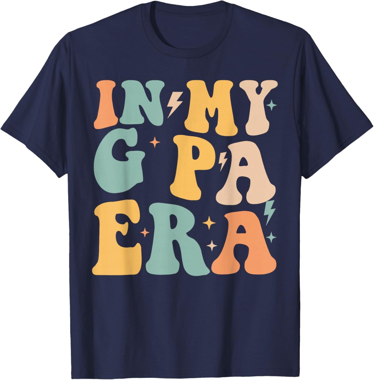 Retro Groovy In My G PA Era Father's Day T-Shirt - T-Shirt | Navy