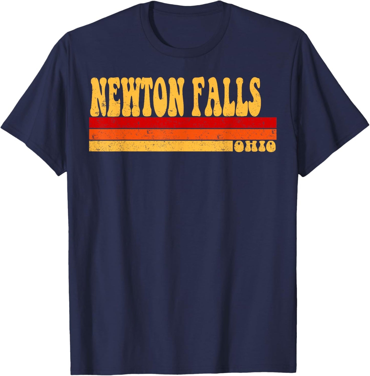 NEWTON FALLS Ohio City Vintage Roots Retro Design 70s 80s T-Shirt - T-Shirt | Navy