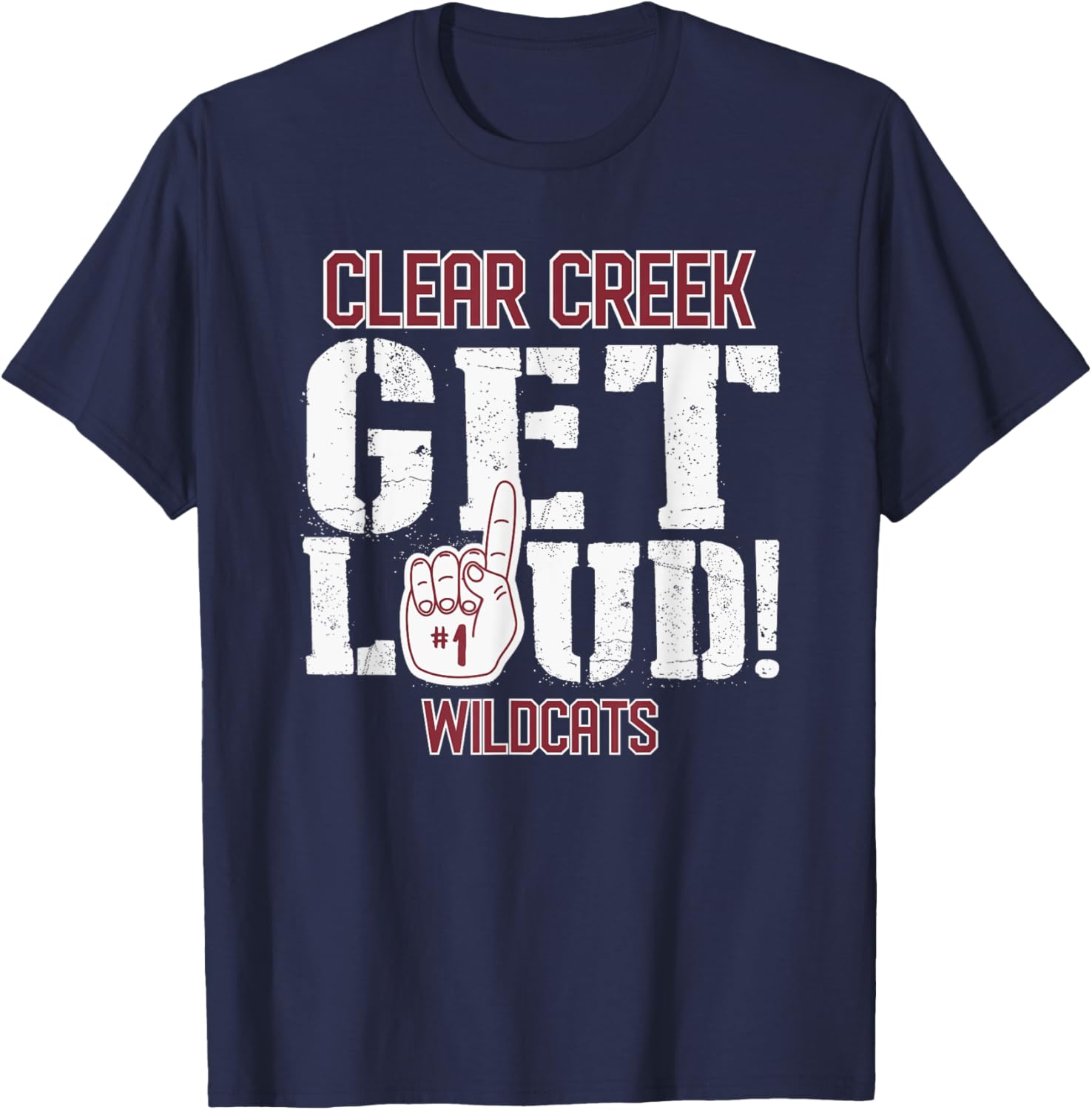 Clear Creek High School GET LOUD Wildcats T-Shirt - T-Shirt | Navy