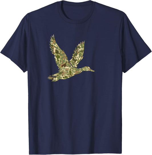Southern Hunting Dog Duck Camo Vintage Hunter Gifts T-Shirt - T-Shirt | Navy