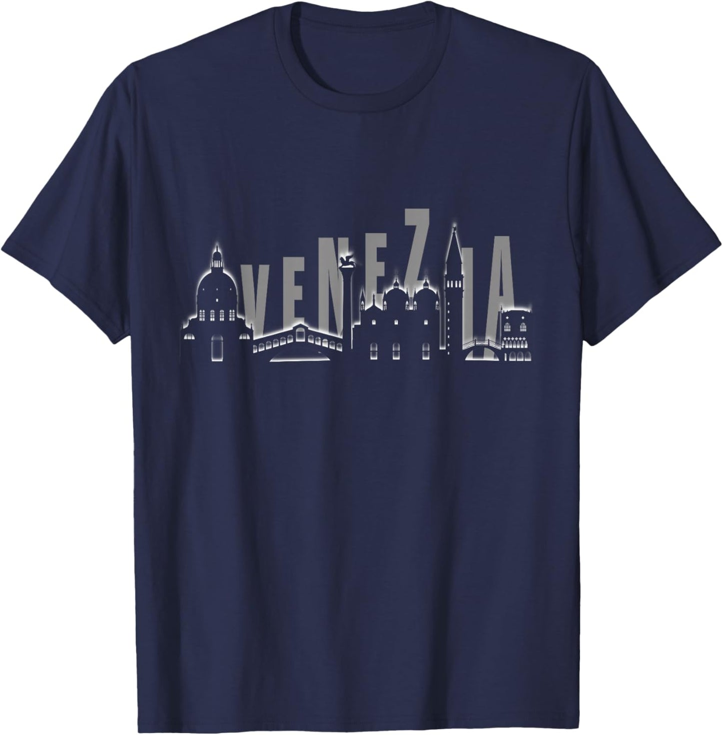 Elegante Skyline von Venedig T-Shirt - T-Shirt | Navy