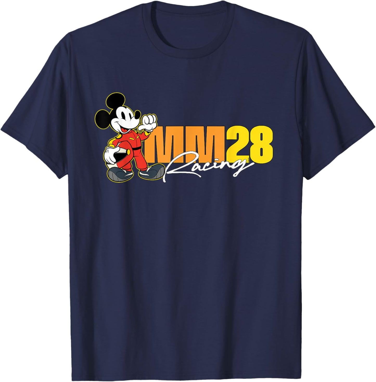 Disney MM28 Racing Mickey Mouse Race Car Driver Logo T-Shirt - T-Shirt | Navy