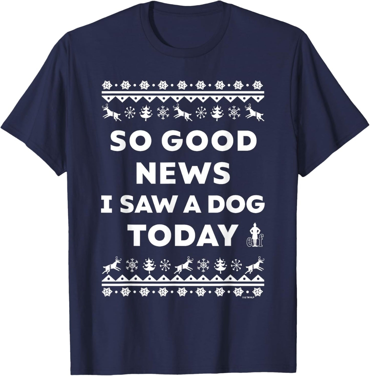 Elf Good news Faux Sweater T-Shirt - T-Shirt | Navy