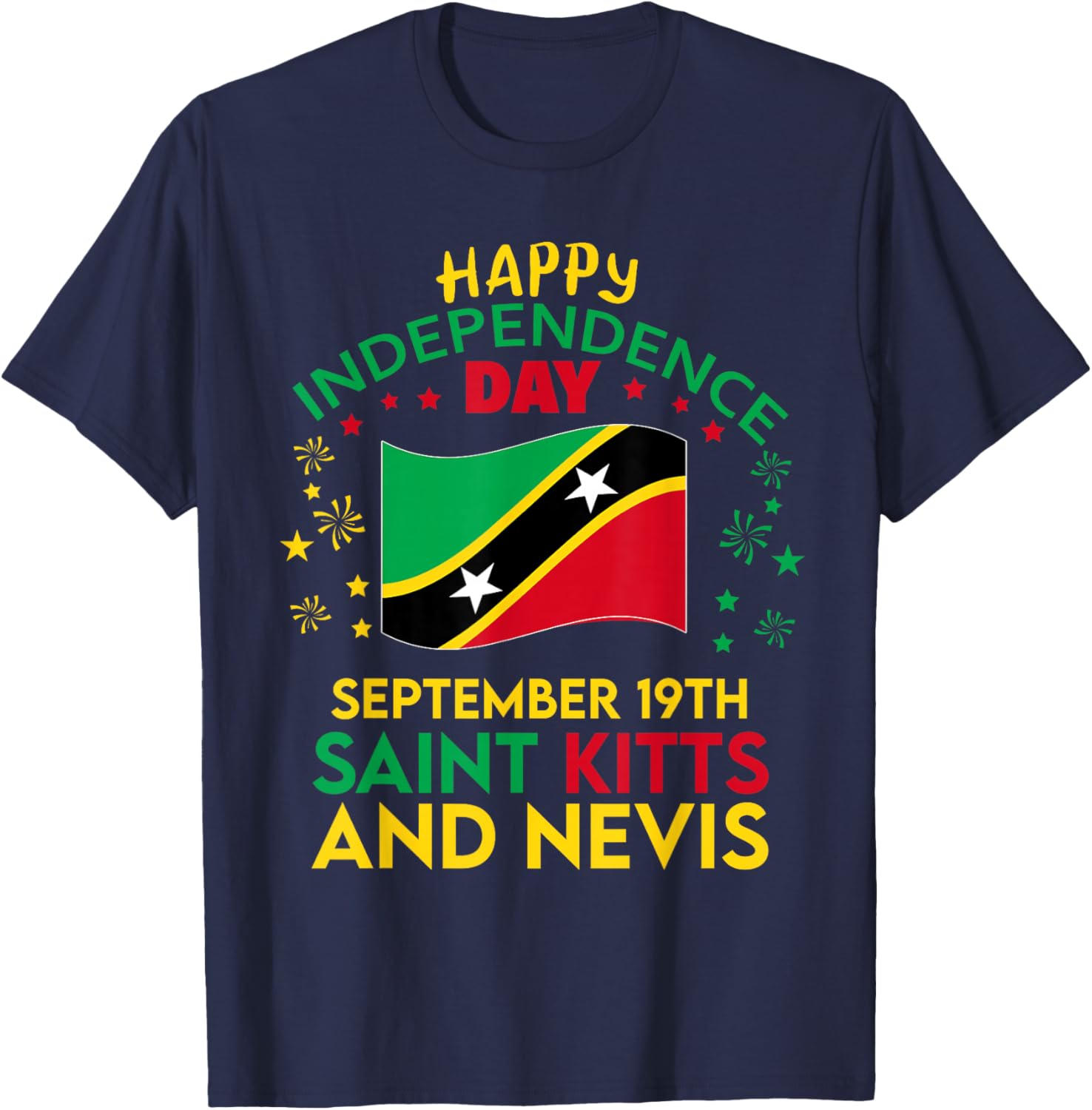Saint Kitts and Nevis 42nd Independence Day Kittitian Pride T-Shirt - T-Shirt | Navy