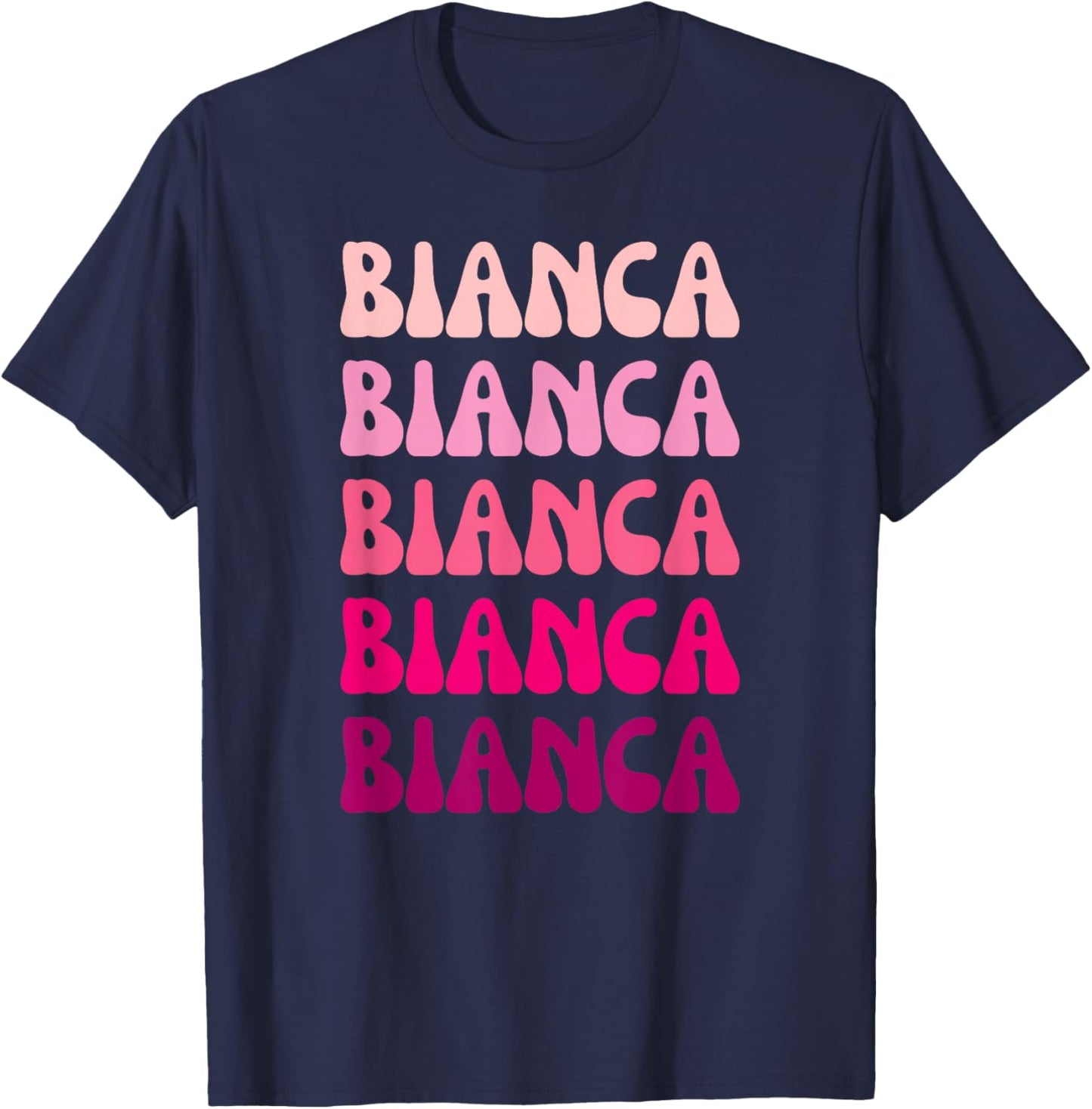 Bianca Retro Stack Design T-Shirt - T-Shirt | Navy