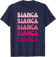 Bianca Retro Stack Design T-Shirt - T-Shirt | Navy