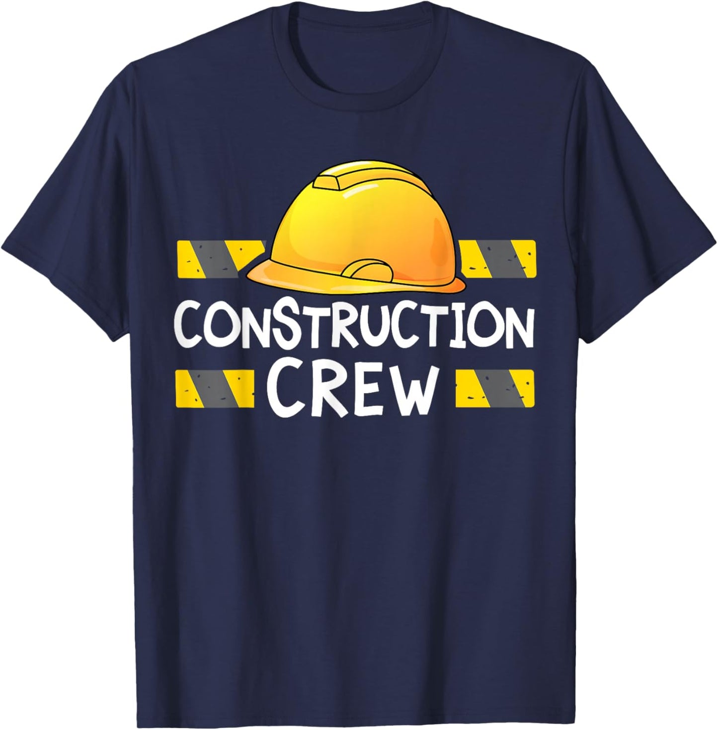 Boys Construction Crew Birthday Party Supplies Matching T-Shirt - T-Shirt | Navy