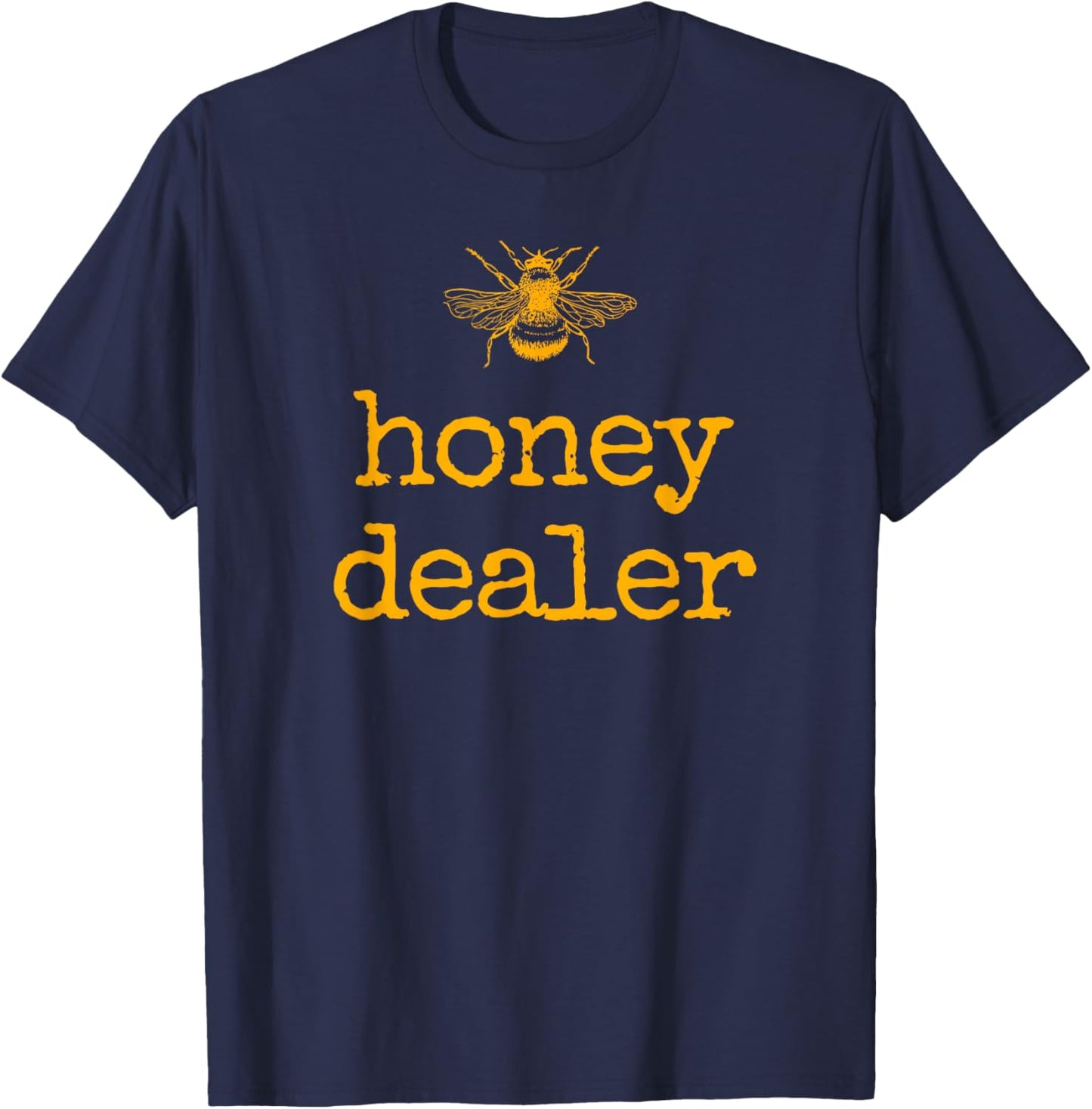Honey Dealer Retro Honeycomb Honey Bees Funny Beekeeping T-Shirt - T-Shirt | Navy