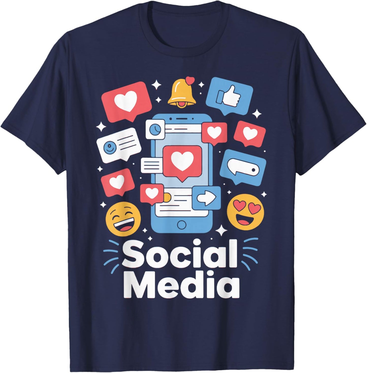 Social Media Icon Influencer Content Creator Filming Vlogger T-Shirt - T-Shirt | Navy