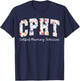 Retro Floral CPHT Certified Pharmacy Technician Pharmacist T-Shirt - T-Shirt | Navy