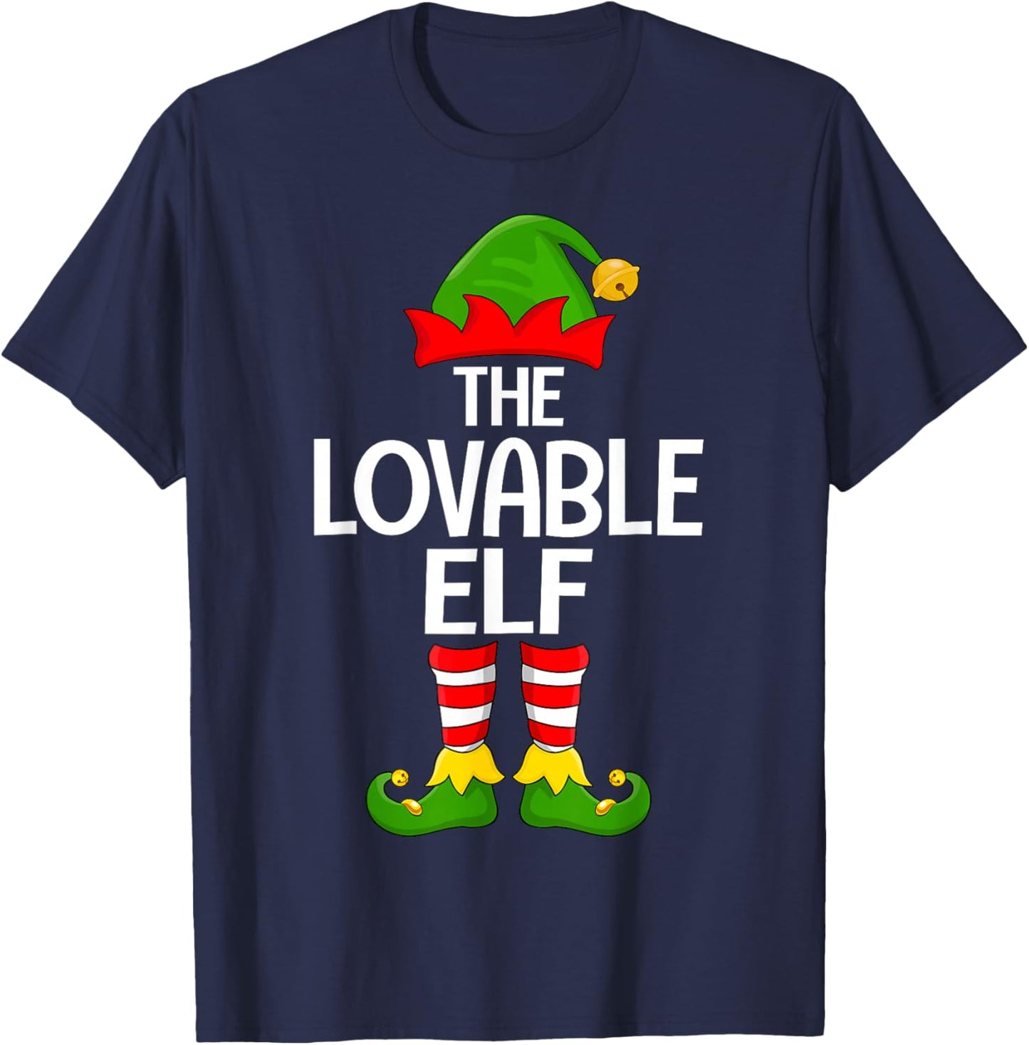 Lovable Elf Xmas Matching Family Elf Squad Christmas T-Shirt - T-Shirt | Navy