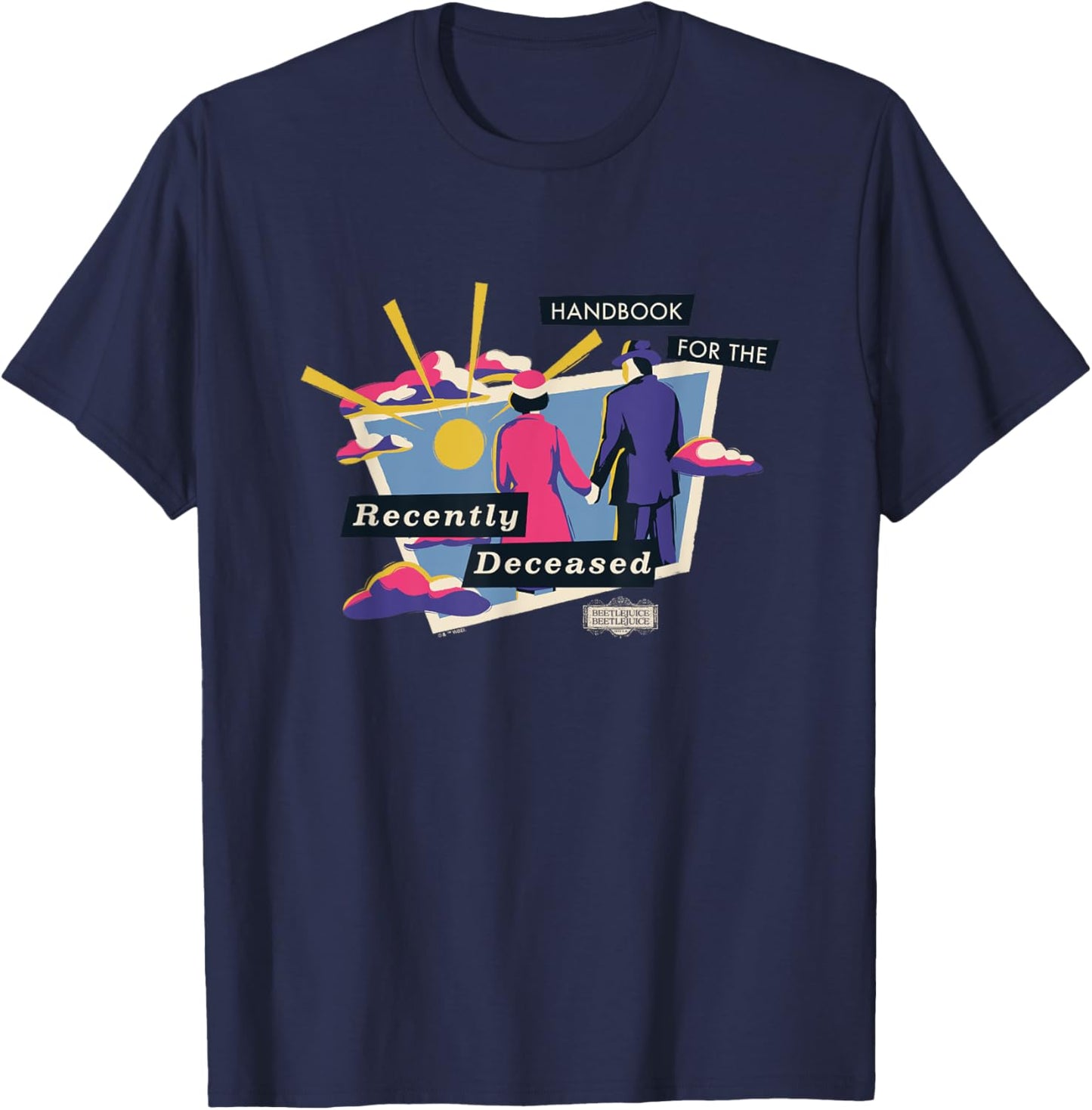 Beetlejuice Beetlejuice Handbook For The Recently Deceased T-Shirt - T-Shirt | Navy