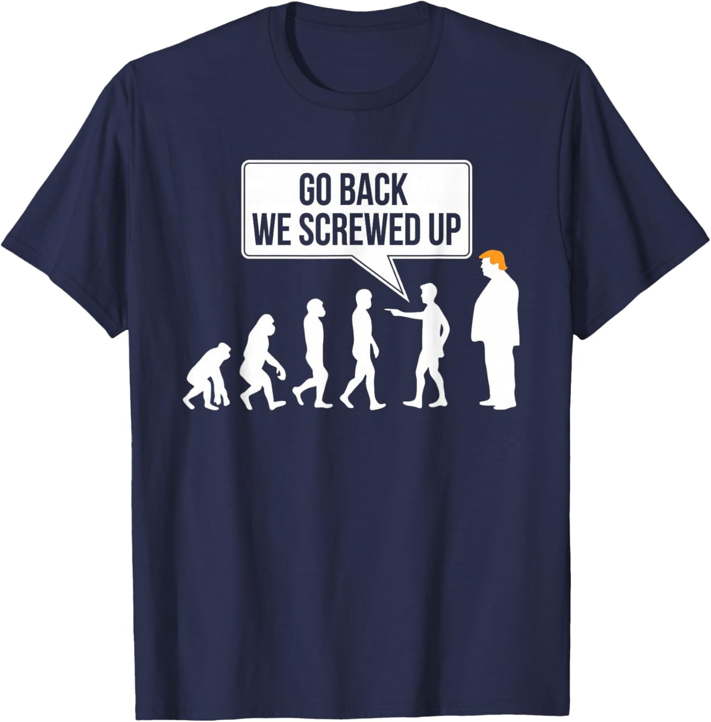 Funny Political Humor Anti-Trump Evolution T-Shirt - T-Shirt | Navy