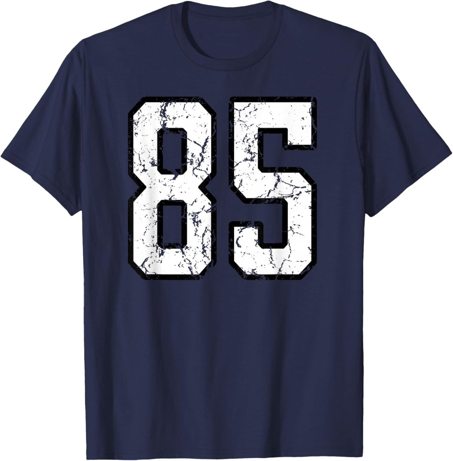 White and Black Sports Number 85 Jersey Uniform Player T-Shirt - T-Shirt | Navy