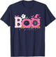 Boo Halloween Pumpkin Pink Ribbon Witch Breast Cancer T-Shirt - T-Shirt | Navy