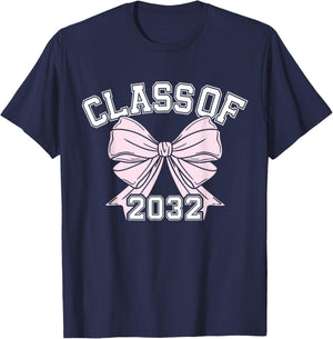 Class Of 2032 Coquette Bow Class Of 2032 T-Shirt - T-Shirt | Navy