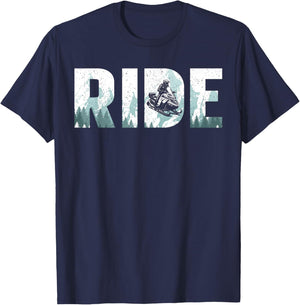 Funny Snowmobile Design Women Snowmobile Lovers T-Shirt - T-Shirt | Navy