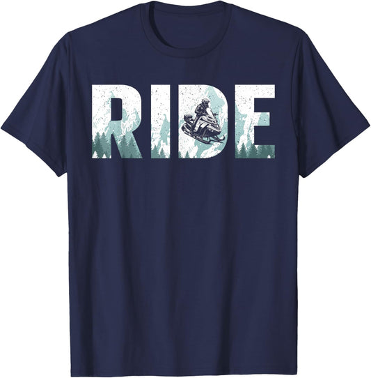 Funny Snowmobile Design Women Snowmobile Lovers T-Shirt - T-Shirt | Navy