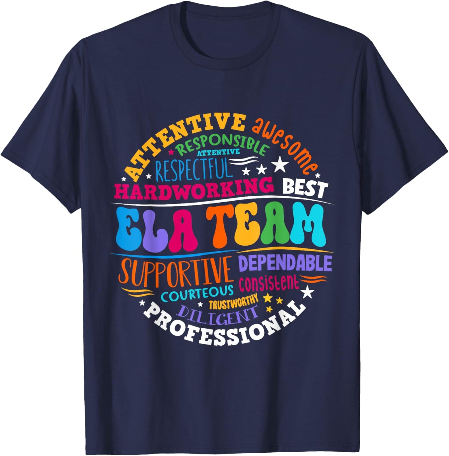 ELA Team Specialist Teacher English Language Arts T-Shirt - T-Shirt | Navy